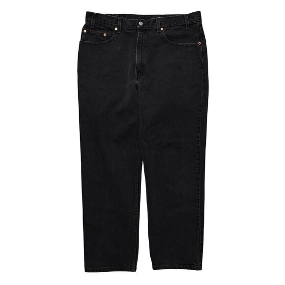 VTG 90s Levi's 550 Made In USA Black Relaxed Fit Tapered Leg Denim Jeans 36x29 - Picture 1 of 7